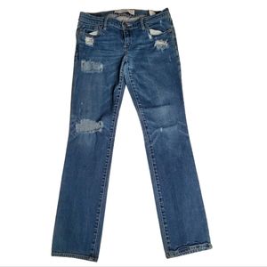 ABERCROMBIE & FITCH Erin Distressed Long Fit Straight Leg Jeans